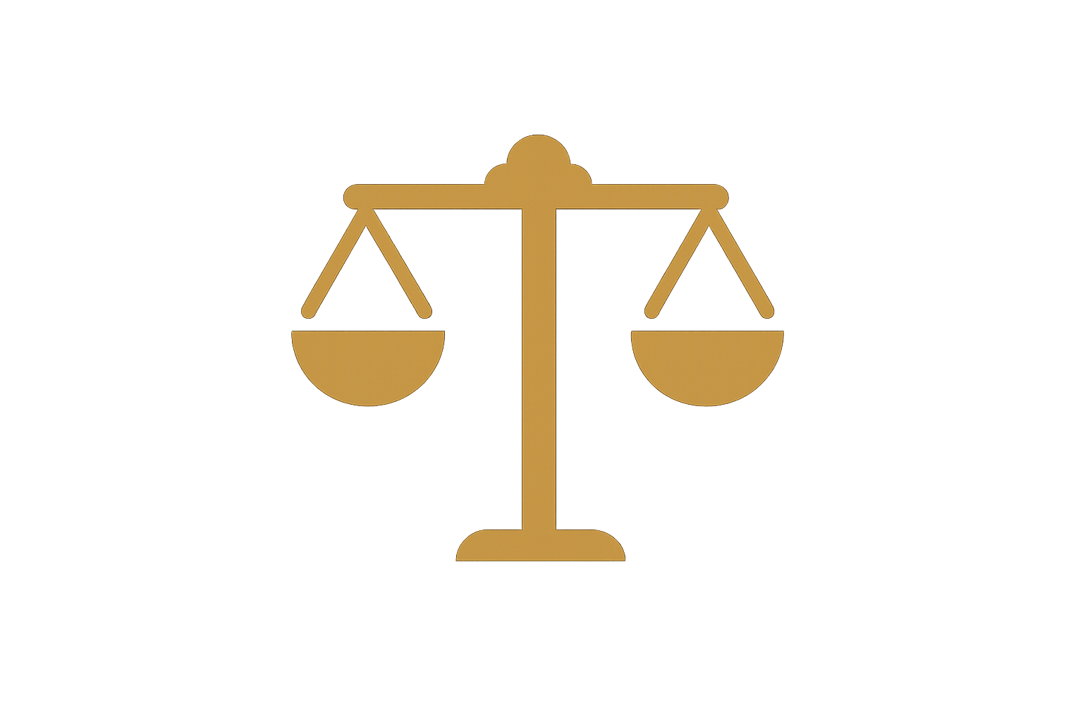 Golden justice scale icon