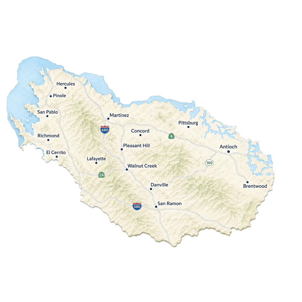 Contra Costa legal document preparation service area map