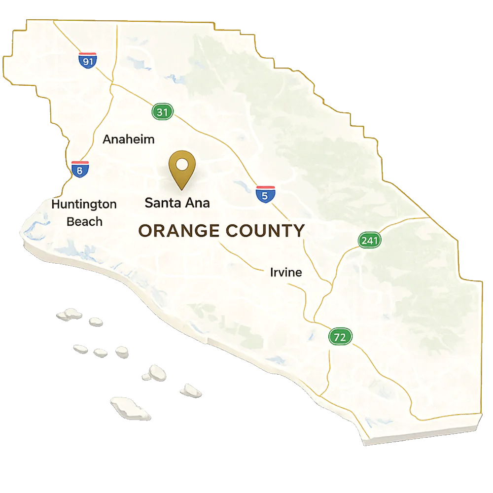 Orange County legal document preparation service area map